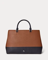 Striped Leather Large Hanna Satchel