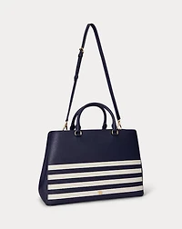 Striped Leather Large Hanna Satchel