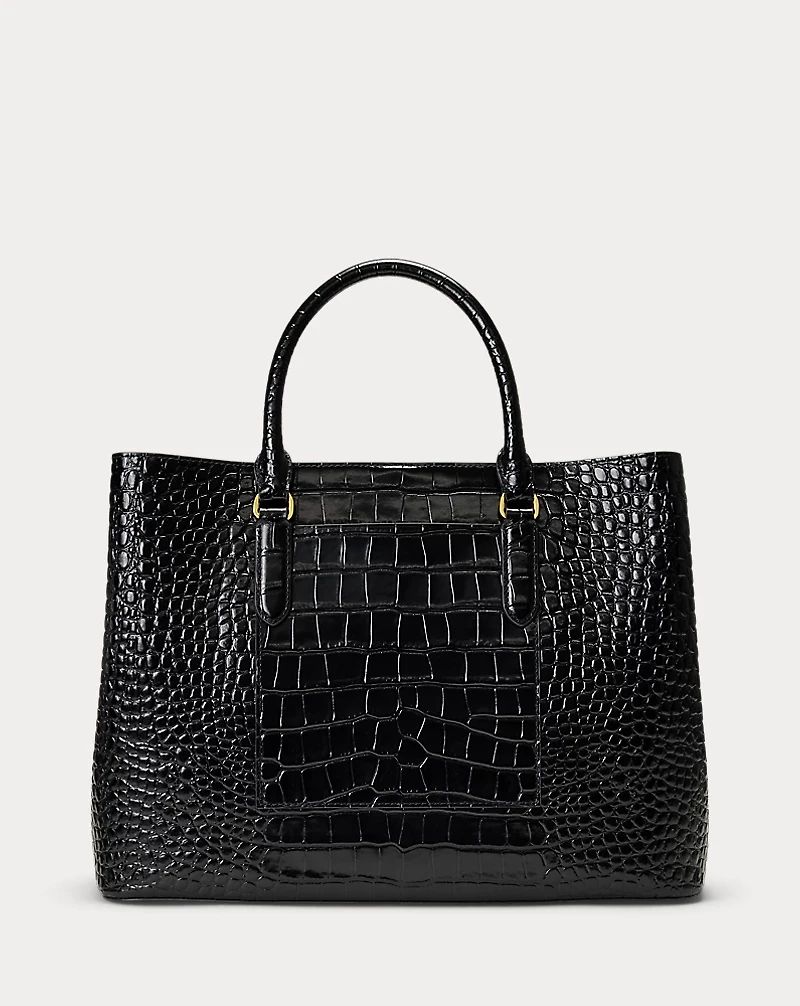 Embossed Leather Large Marcy Satchel