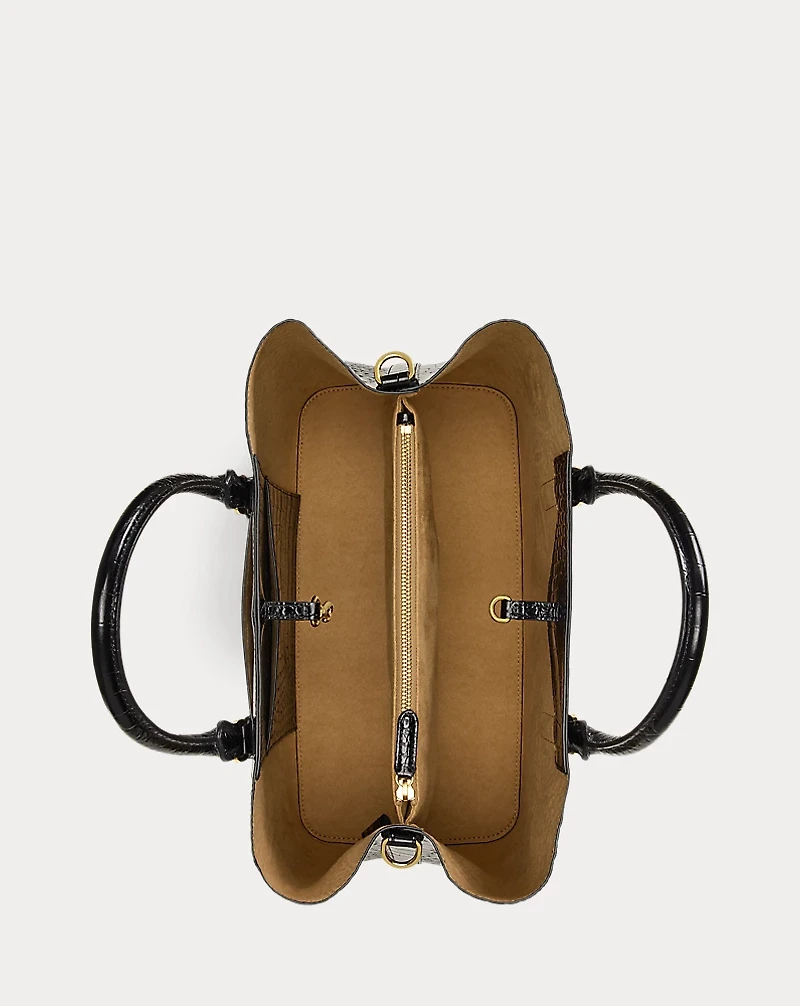 Embossed Leather Large Marcy Satchel