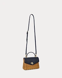Rattan & Leather Small Farrah Satchel