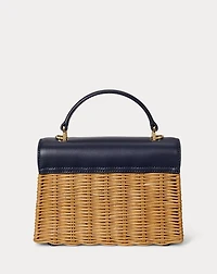 Rattan & Leather Small Farrah Satchel