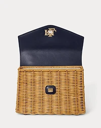 Rattan & Leather Small Farrah Satchel