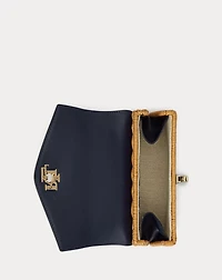 Rattan & Leather Small Farrah Satchel