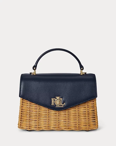 Rattan & Leather Small Farrah Satchel