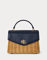 Rattan & Leather Small Farrah Satchel