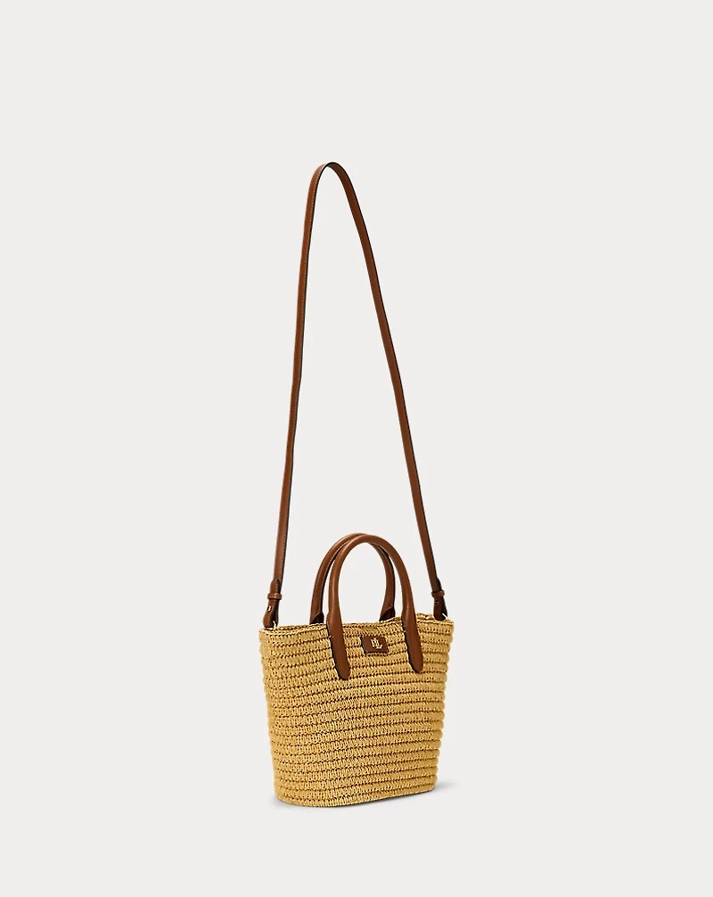 Woven Straw Medium Brie Tote Bag