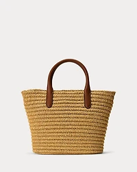 Woven Straw Medium Brie Tote Bag