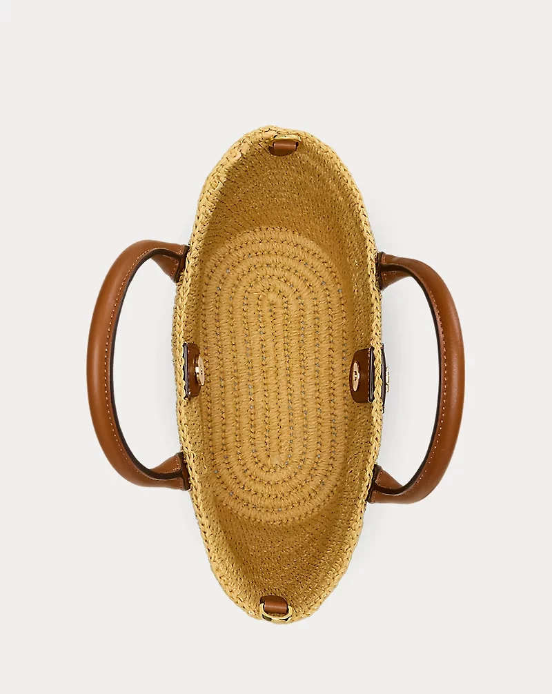 Woven Straw Medium Brie Tote Bag