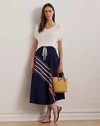 Woven Straw Medium Brie Tote Bag