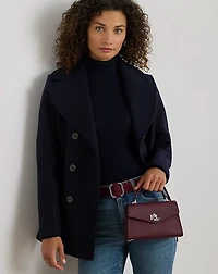 Textured Leather Small Farrah Satchel