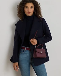Textured Leather Small Farrah Satchel