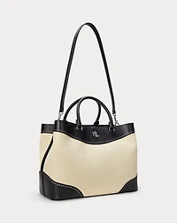 Straw & Leather Large Marcy Satchel