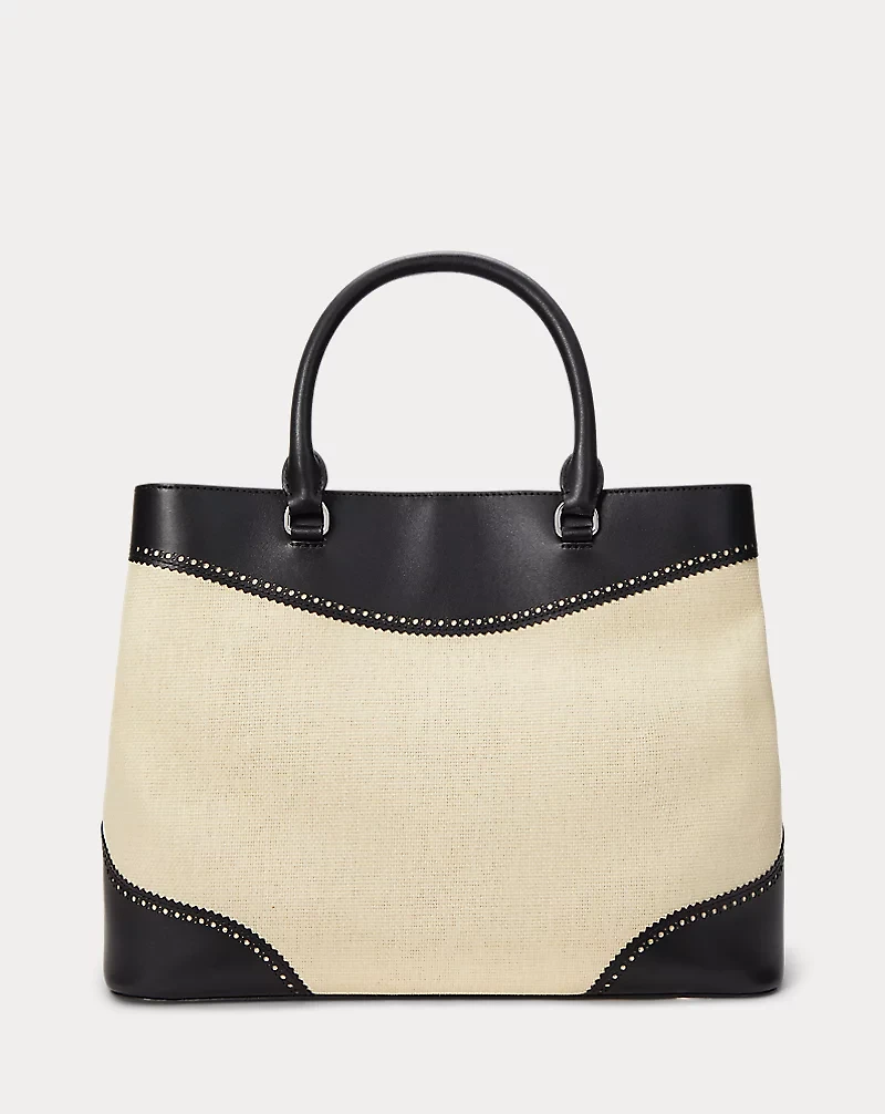 Straw & Leather Large Marcy Satchel