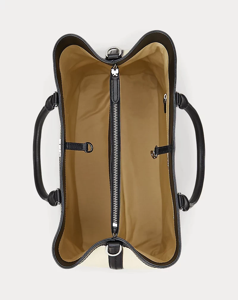 Straw & Leather Large Marcy Satchel