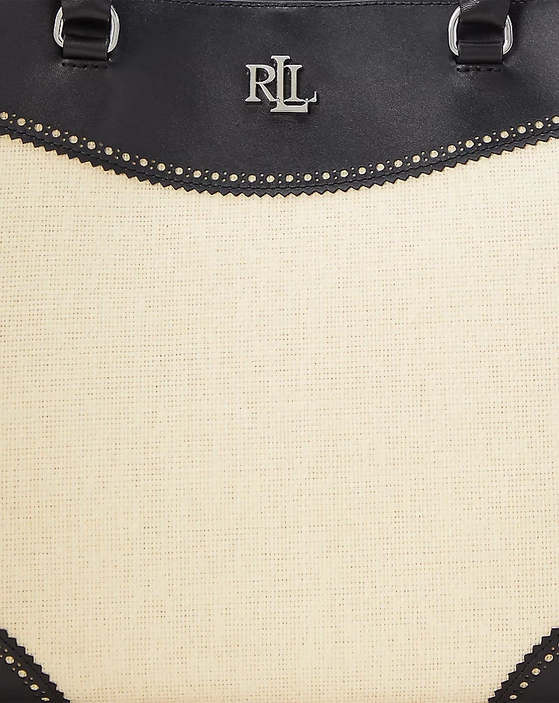 Straw & Leather Large Marcy Satchel