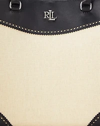 Straw & Leather Large Marcy Satchel