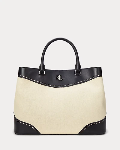 Straw & Leather Large Marcy Satchel