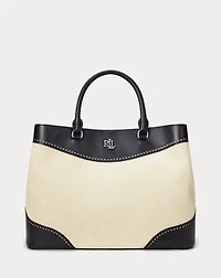Straw & Leather Large Marcy Satchel