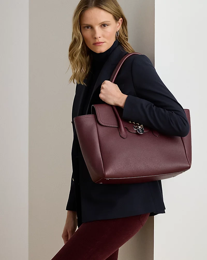 Pebbled Leather Large Tanner Satchel