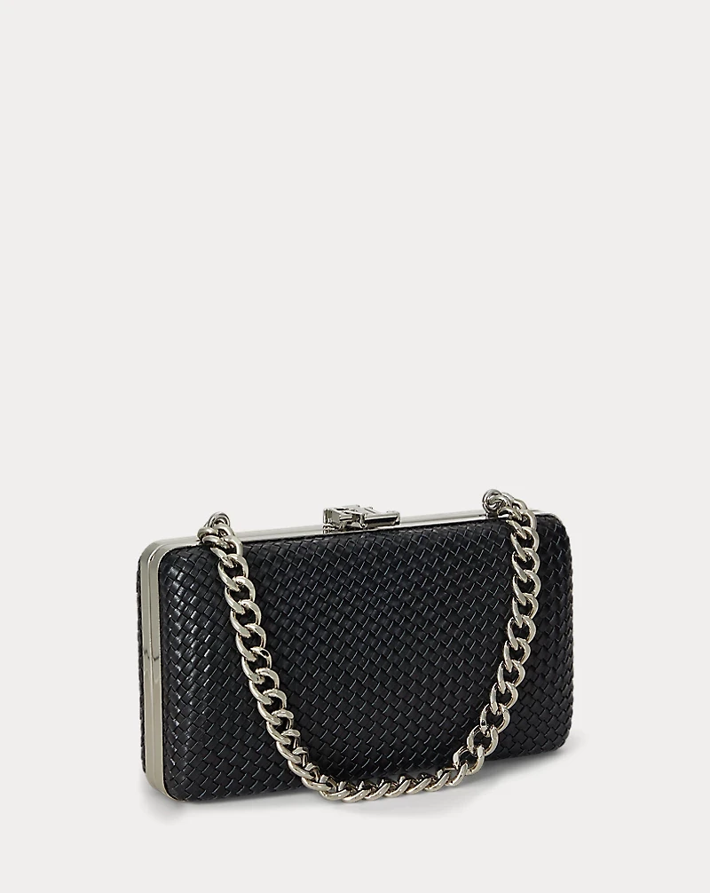 Woven Leather Small Franki Clutch