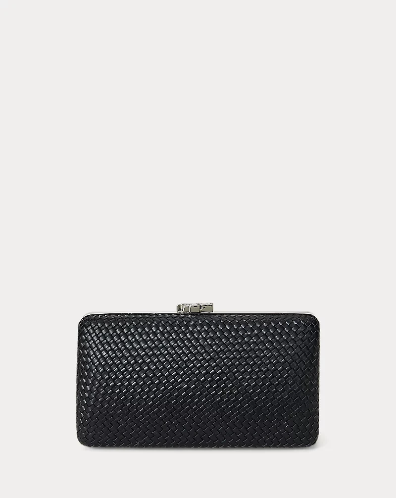 Woven Leather Small Franki Clutch