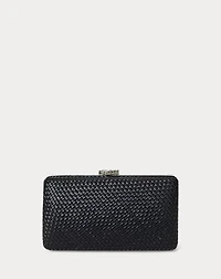 Woven Leather Small Franki Clutch