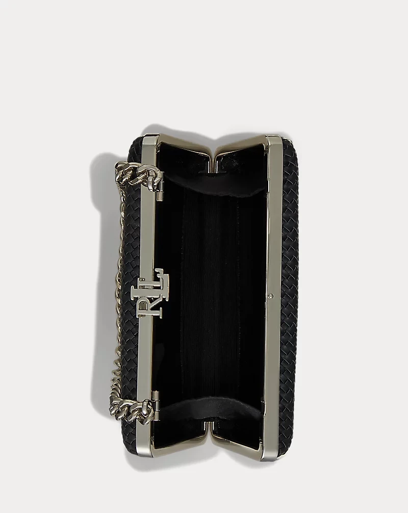 Woven Leather Small Franki Clutch