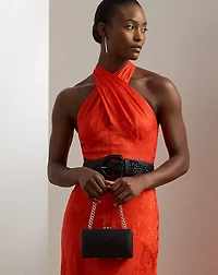 Woven Leather Small Franki Clutch