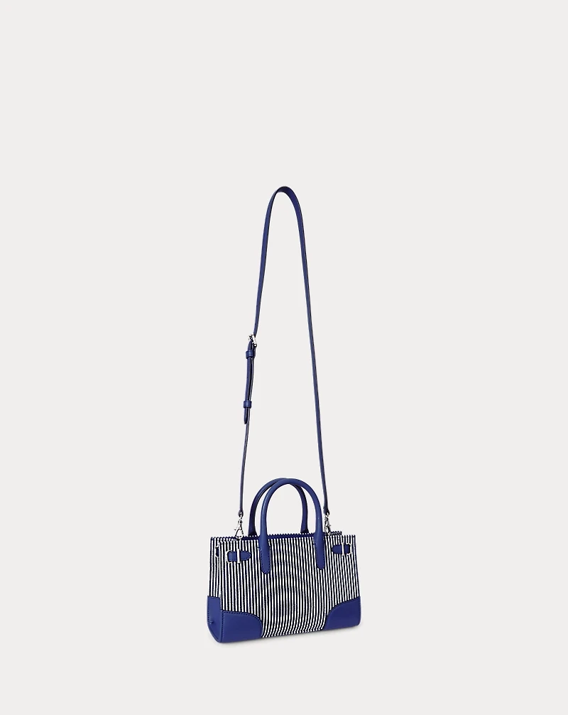 Striped Canvas Small Devyn Tote Bag