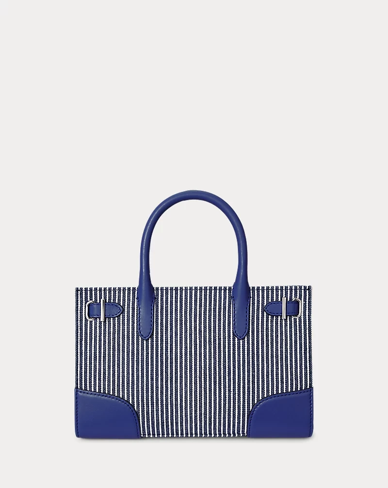 Striped Canvas Small Devyn Tote Bag