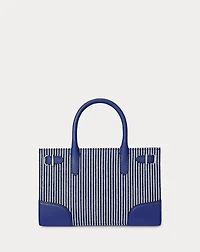 Striped Canvas Small Devyn Tote Bag