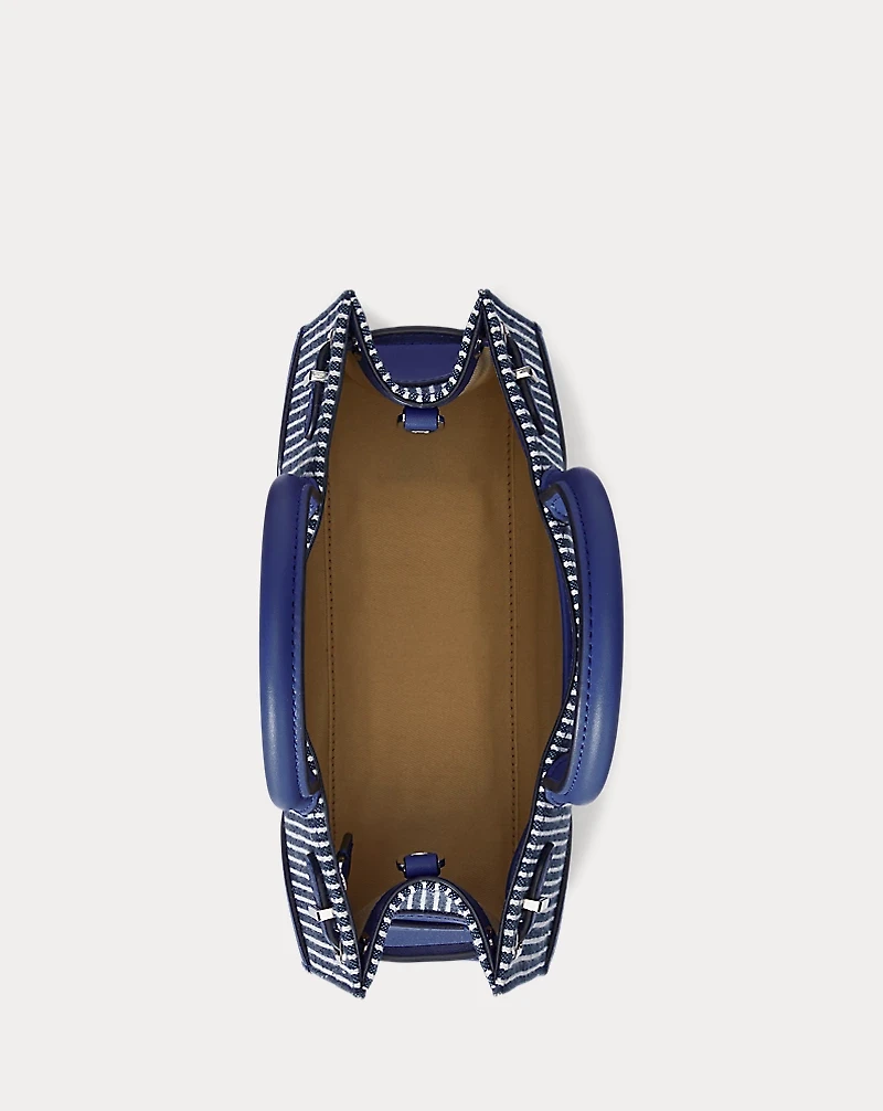 Striped Canvas Small Devyn Tote Bag