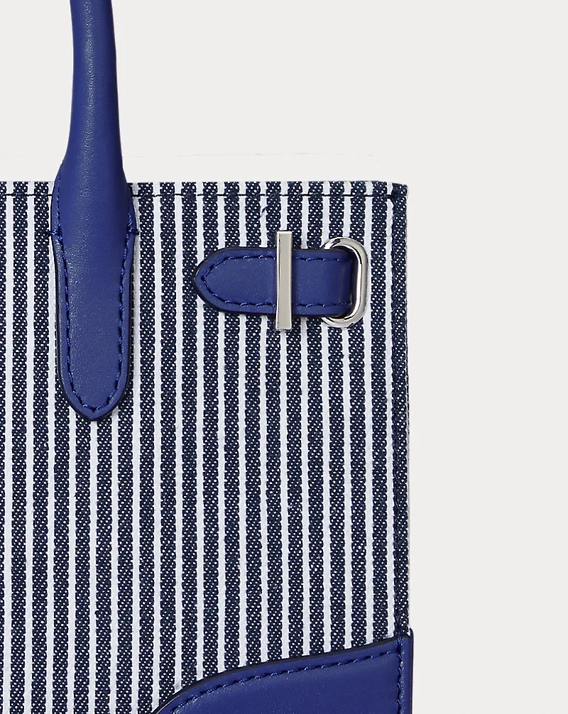 Striped Canvas Small Devyn Tote Bag