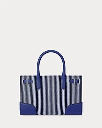 Striped Canvas Small Devyn Tote Bag