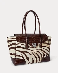 Zebra-Print Canvas Large Tanner Satchel
