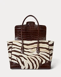 Zebra-Print Canvas Large Tanner Satchel
