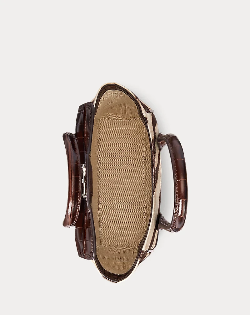 Zebra-Print Canvas Small Tanner Satchel