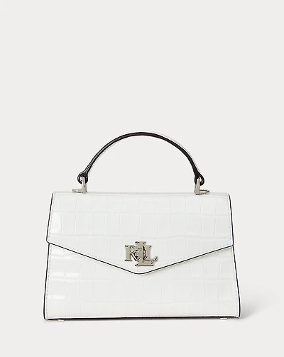 Crocodile-Embossed Small Farrah Satchel