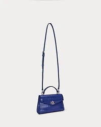Crocodile-Embossed Small Farrah Satchel