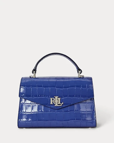 Crocodile-Embossed Small Farrah Satchel