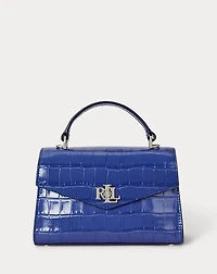 Crocodile-Embossed Small Farrah Satchel