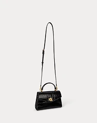 Crocodile-Embossed Small Farrah Satchel