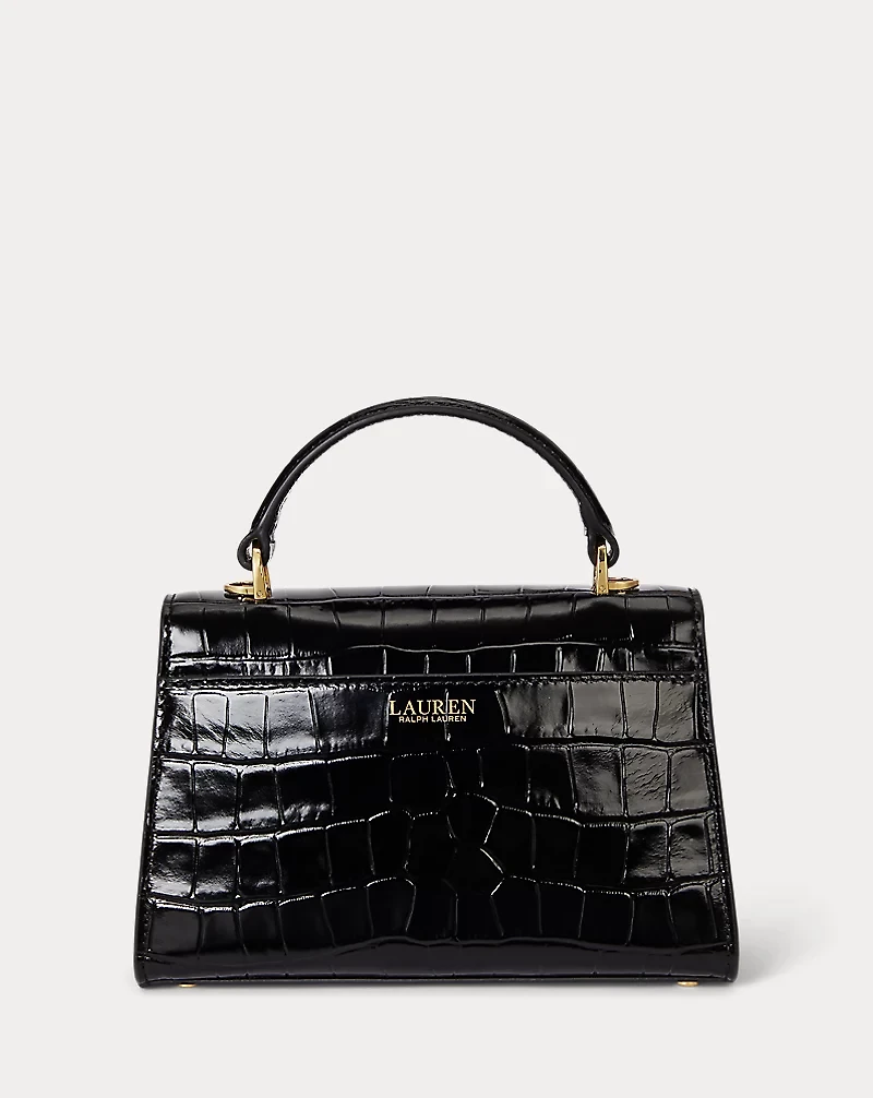 Crocodile-Embossed Small Farrah Satchel