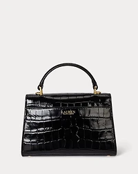 Crocodile-Embossed Small Farrah Satchel