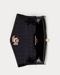 Crocodile-Embossed Small Farrah Satchel