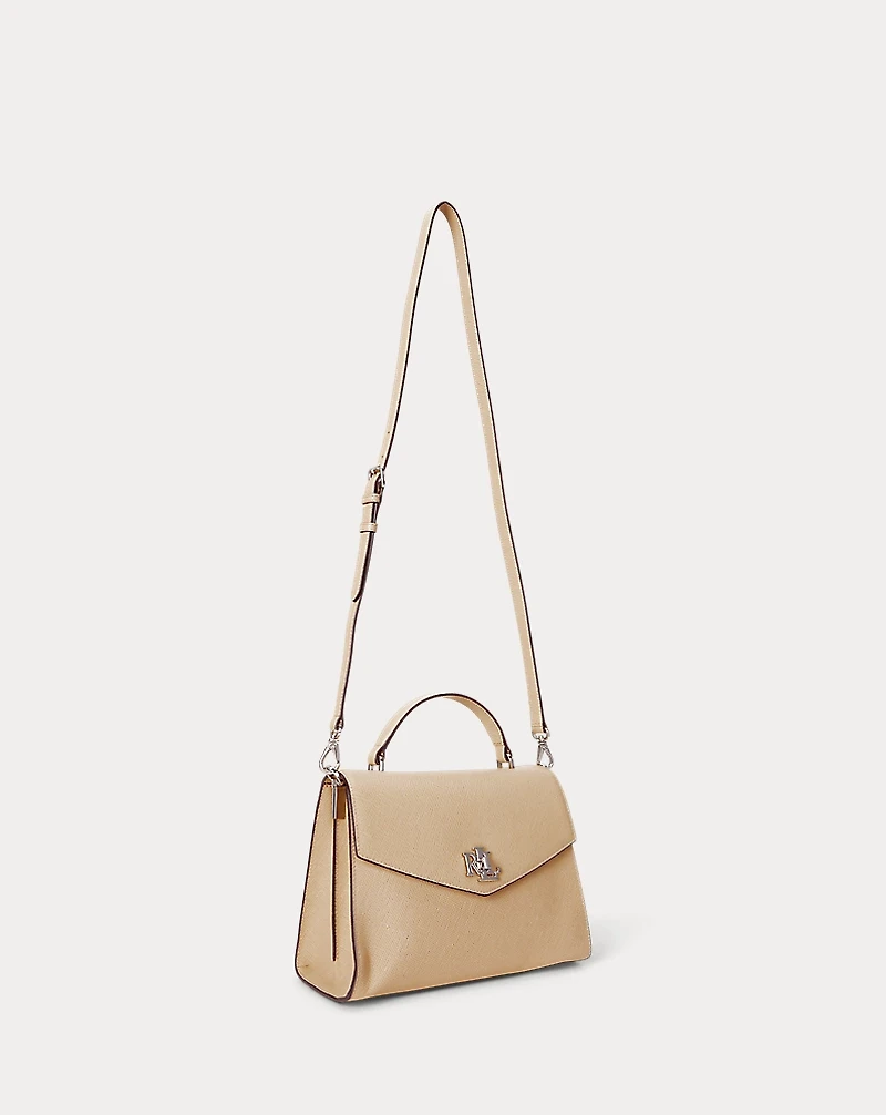 Textured Leather Large Farrah Satchel