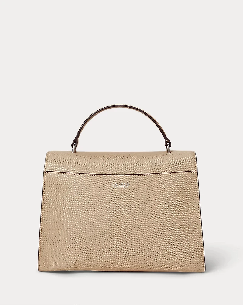 Textured Leather Large Farrah Satchel