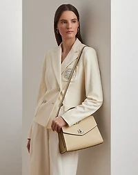 Textured Leather Large Farrah Satchel