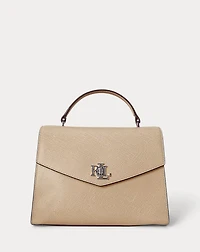 Textured Leather Large Farrah Satchel